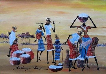 アフリカ人 Painting - アフリカからの荷造り